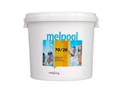 Дезинфектант для бассейна на основе гипохлорита кальция Melpool N.X 70/20 45 кг. в таблетках