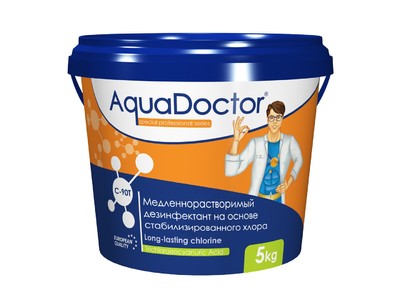 Дезинфектант для бассейна на основе хлора длительного действия AquaDoctor C-90T 1 кг